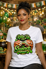 Rollin’ Up Some Shamrock Spirit PNG | Green Glossy 2.5D St. Patrick’s Day Design | Bling Nails Shamrock Digital Download
