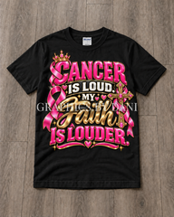 Cancer Is Loud My Faith Is Louder PNG | Breast Cancer Awareness
