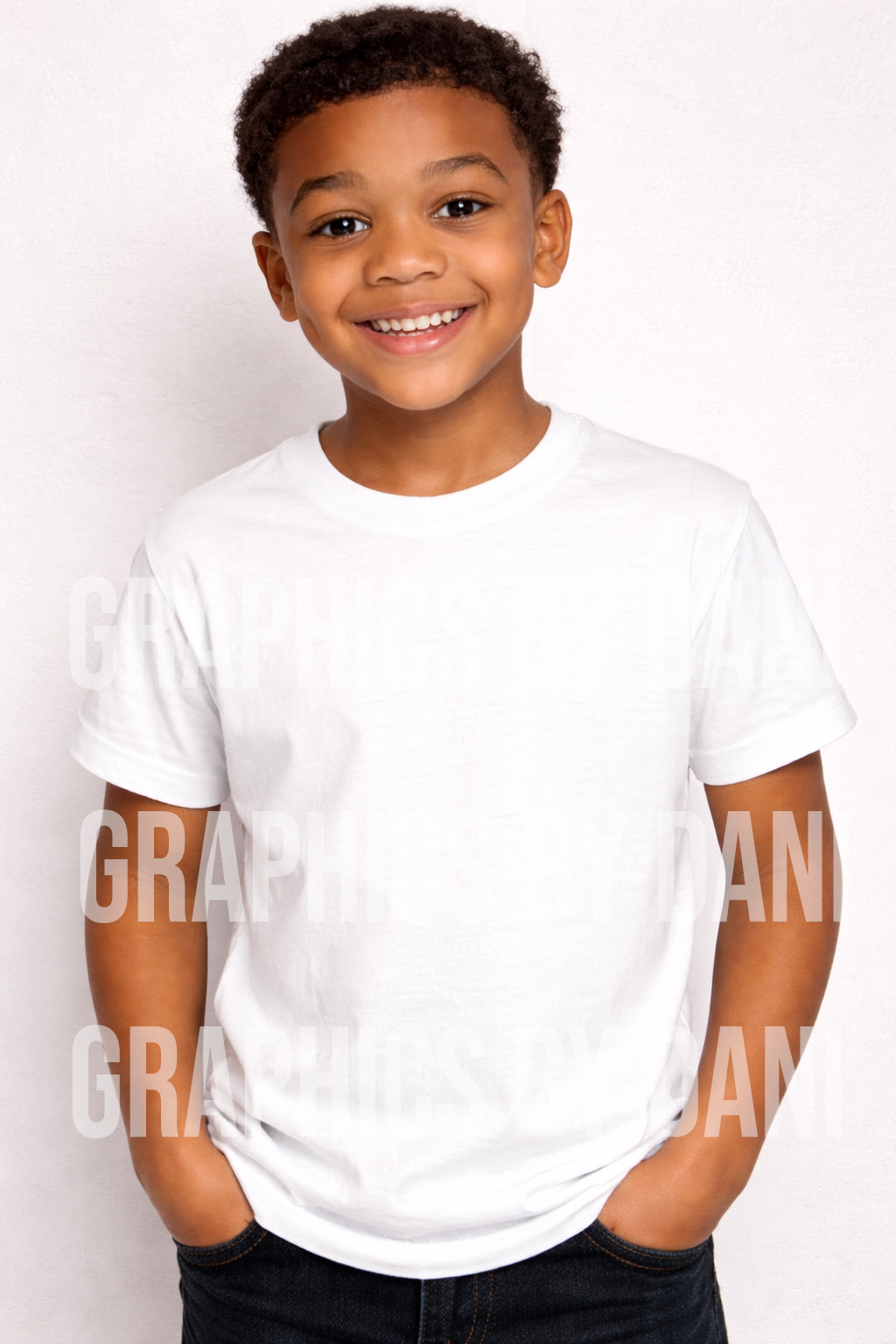 Blank Kids White T-Shirt Mockup (Close-Up Focus)