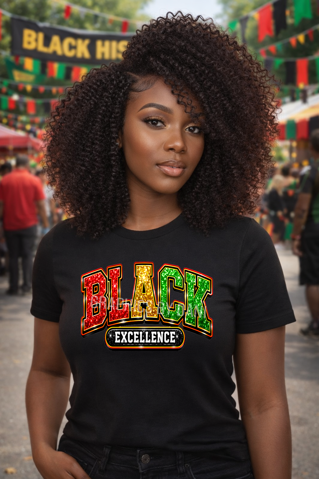 🖤✨ Black Excellence – Bold Metallic Statement Design (PNG | Print Ready)