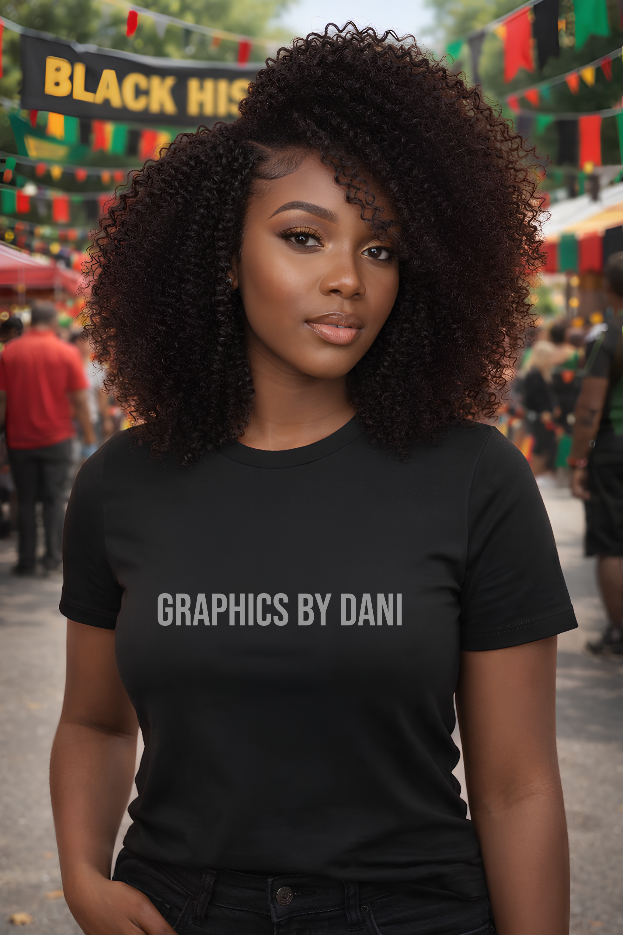 Black History Festival T-Shirt Mockup – Black Shirt | High-Quality Lifestyle Mockup