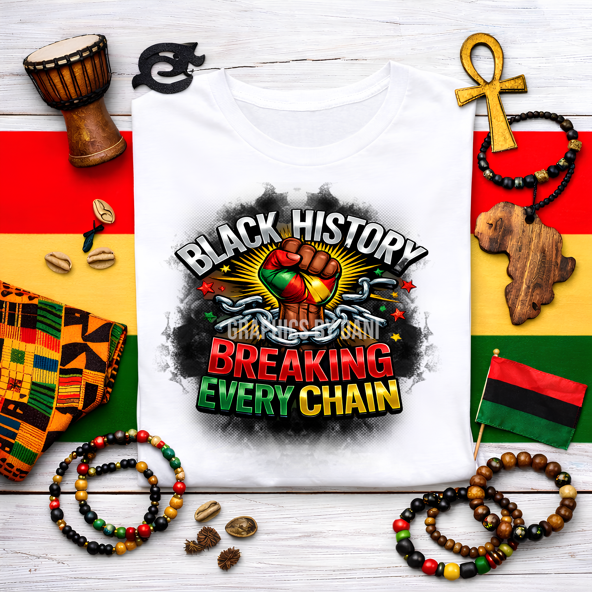 ✊🏾 Black History – Breaking Every Chain | Bold Statement Design (PNG)