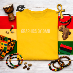 🖤 Black History T-Shirt Mockup – Cultural Flat Lay Scene Yellow