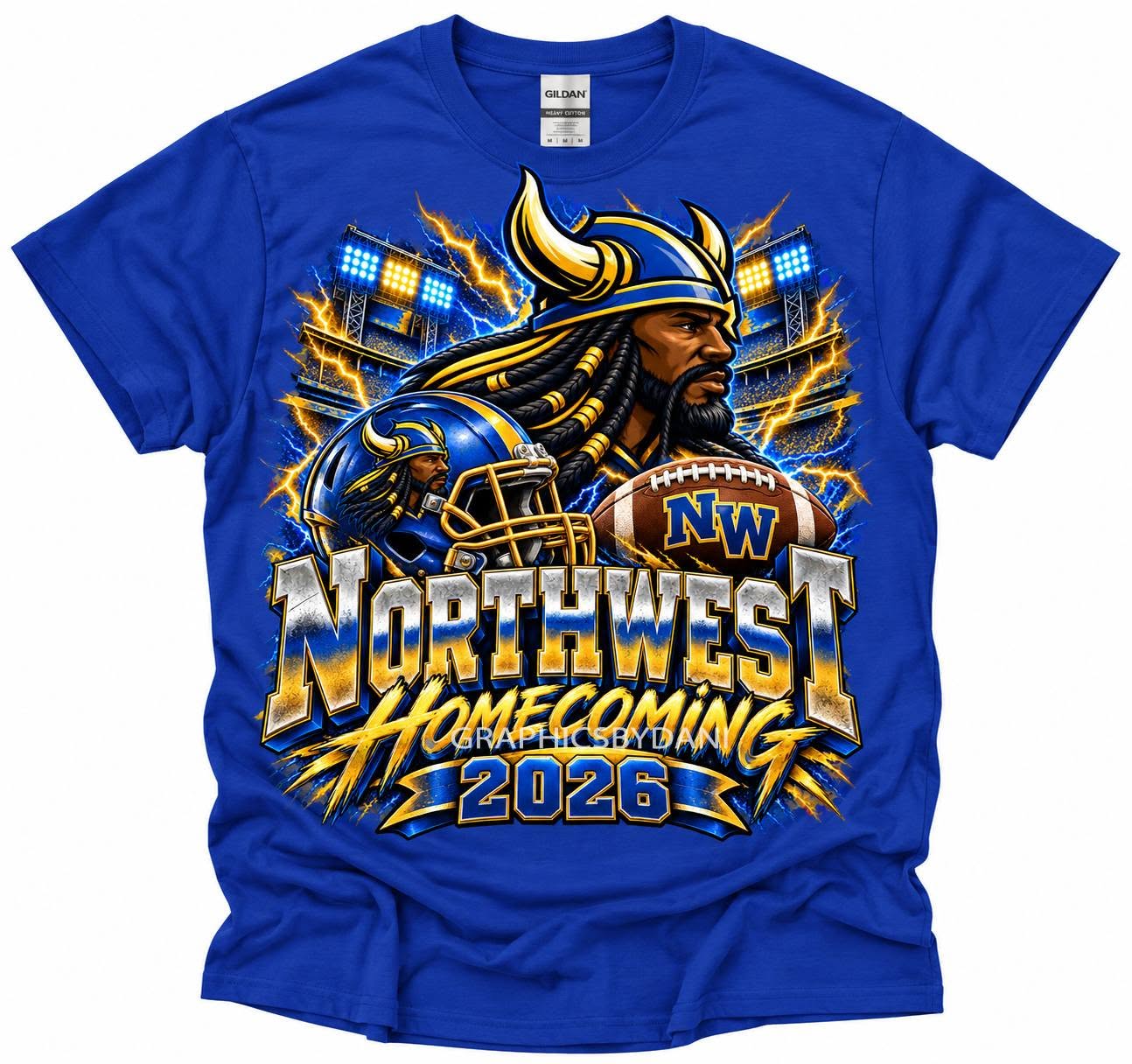 Northwest Vikings Homecoming 2026 NCTA T-shirt in Royal Blue
