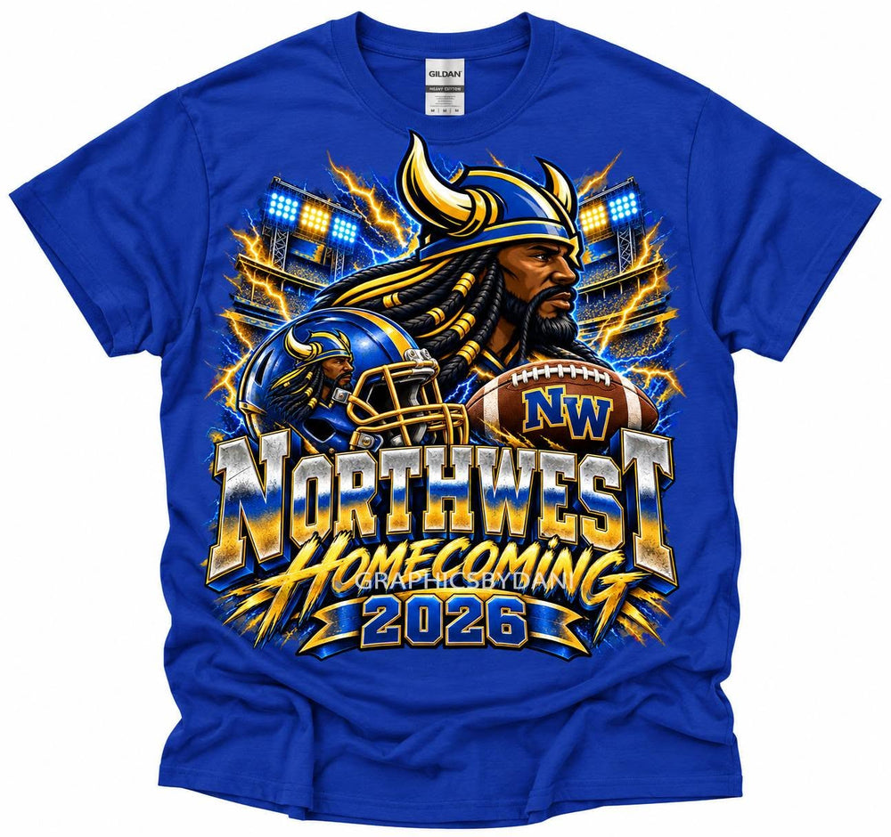 Northwest Vikings Homecoming 2026 NCTA T-shirt in Royal Blue