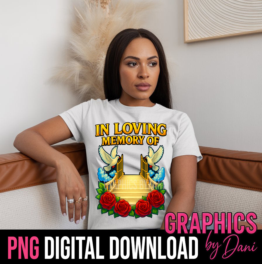 In Loving Memory Memorial PNG | Bold & Vibrant Glossy Design