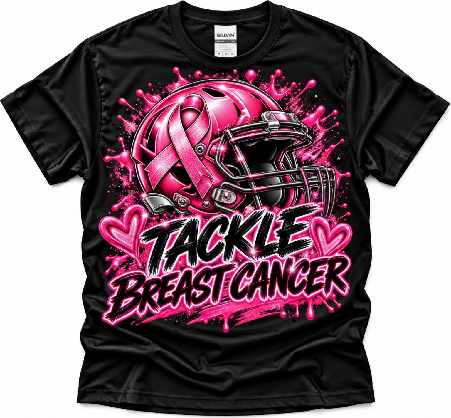 Tackle Breast Cancer T-shirt in Black