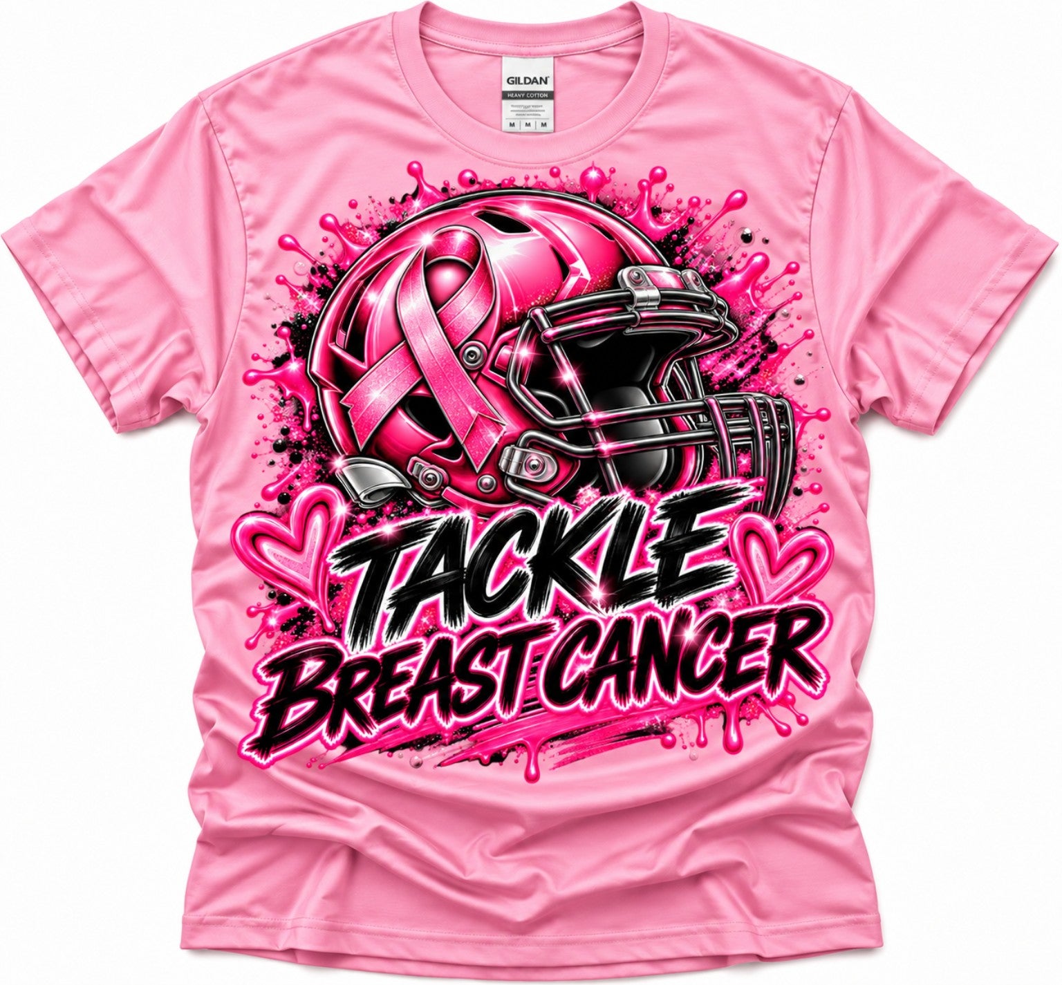 Tackle Breast Cancer T-shirt in Pink
